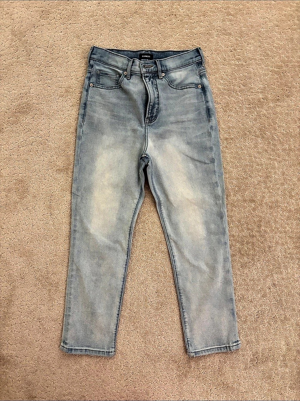 Express Slim Super High Rise Jeans Straight Leg size 0 short
